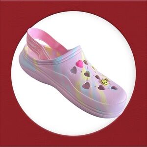 Justice Kids Water Shoes - Pink and Yellow Heart Design Sz 5